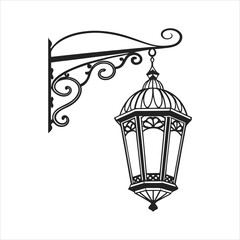 Ramadan Lantern Icon Vector Silhouette Design
