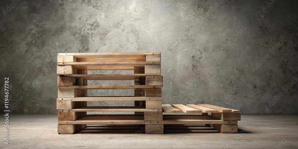 Poster rustic wooden pallet structure, ideal for display and product presentation