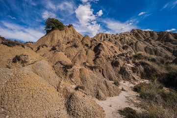 badlands sceneries inside the badlands national park, Matera province, italy