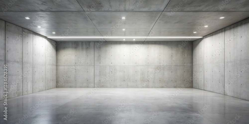 Aufkleber empty modern concrete room with subtle lighting and smooth floor
