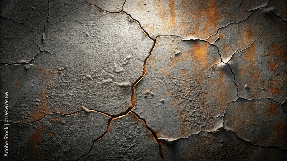 Poster cracked and weathered surface texture with rust accents and deep shadows