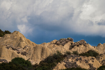 badlands sceneries inside the badlands national park, Matera province, italy