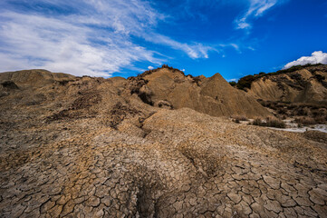 badlands sceneries inside the badlands national park, Matera province, italy