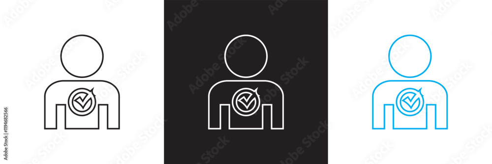 Wall mural verified user icon. isolated on white and black background. vector illustration. eps 10