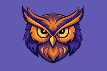 Owl cartoon vector icon illustration Flat style.