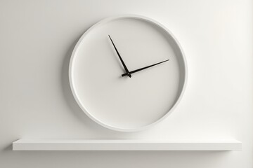 A minimalist wall clock with a sleek design on a plain wall