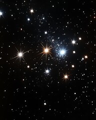 Obraz premium Sparkling stars in dark night sky.