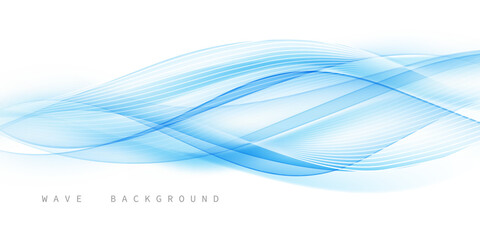 Blue waves abstract background, modern design, vector illustration