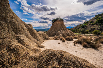 badlands sceneries inside the badlands national park, Matera province, italy