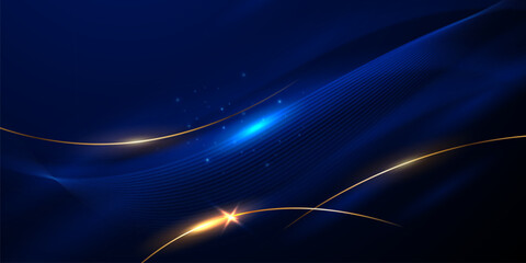 blue abstract background with luxury golden elements vector illustration