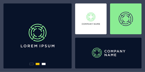 Planet circle tech logo vector © cre_ART_ive