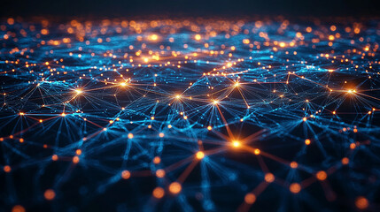 Fototapeta premium Futuristic Data Networks, Illuminated Global Connections in Technology
