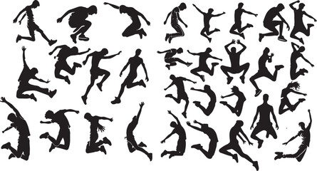 Jumping Silhouette Vector Illustration Set - Dynamic and Stylish Designs