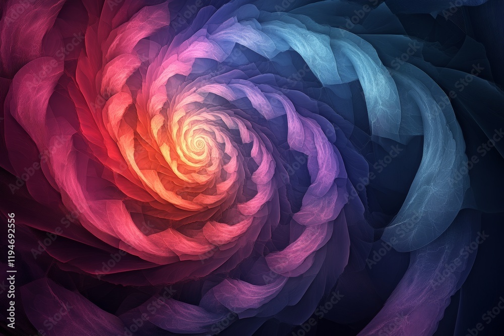 Leinwandbilder a stunning digital artwork featuring a spiraling vortex of multicolored layers blending seamlessly, 