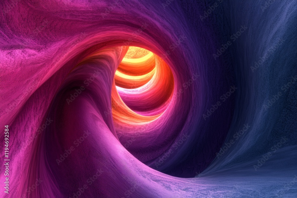 Aufkleber An abstract tunnel composed of concentric layers in vibrant pinks and oranges, suggesting movement and depth, inspiring creativity and exploration.