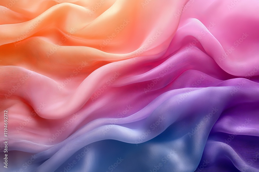 Poster a captivating abstract composition featuring vividly colored waves undulating gracefully, blending w