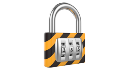 Digital security lock, transparent background