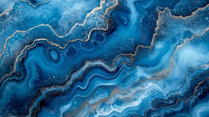 Fototapeta premium Blue gold marble texture background, abstract art, design element