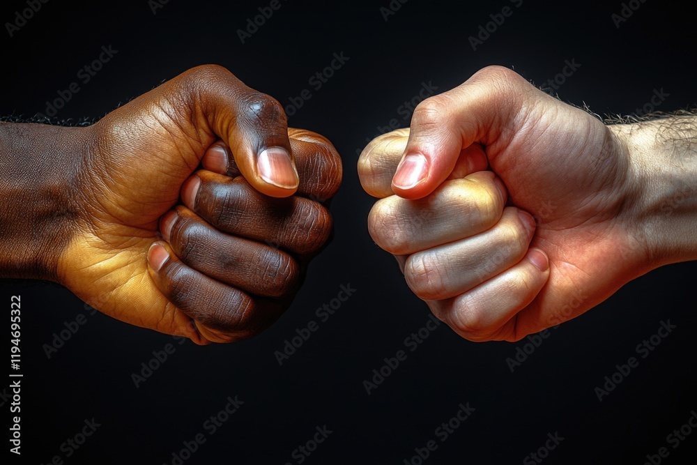 Poster Two hands clasped together in a gesture of affection and connection