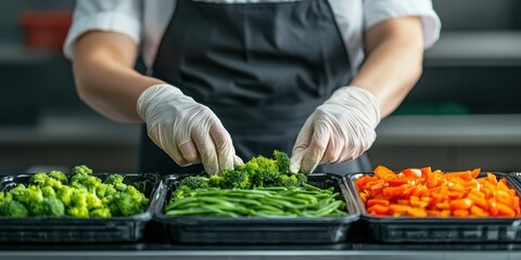 Fresh Vegetable Preparation in Kitchen