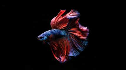 Fototapeta premium Siamese fighting fish, Betta fish with colorful and beautiful fin shapes
