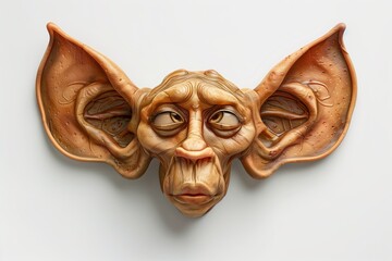 Unique artistic sculpture of a mythical creature with exaggerated features and large ears.