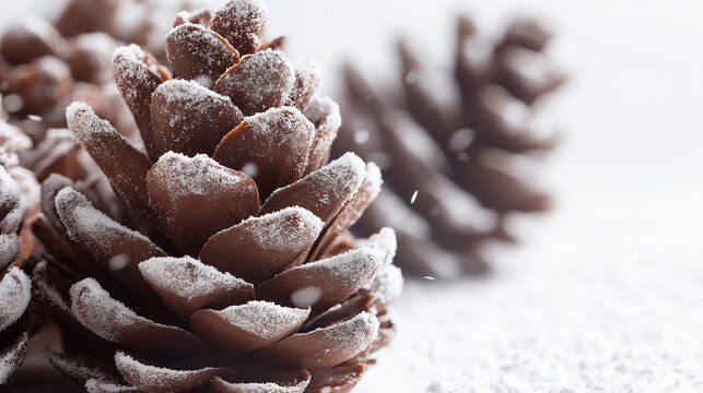 pine cones on the snow