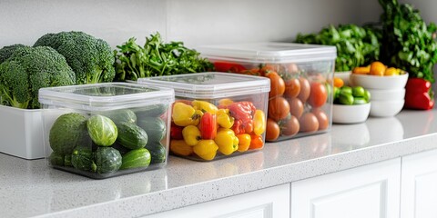 Fresh Vegetables in Clear Storage Containers