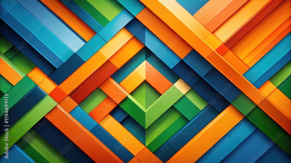 Poster abstract colorful geometric pattern design with intersecting lines and shapes