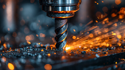 Precision cutting with laser at manufacturing facility in bright workshop. Generative AI