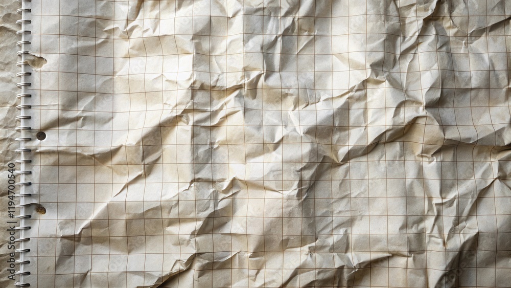 Poster a heavily creased sheet of gridded paper from a spiral notebook
