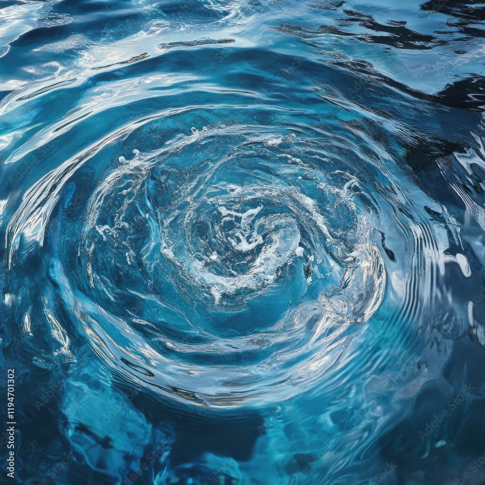 Poster A large circular object floating in a pool of water