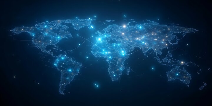 Global network connection map.