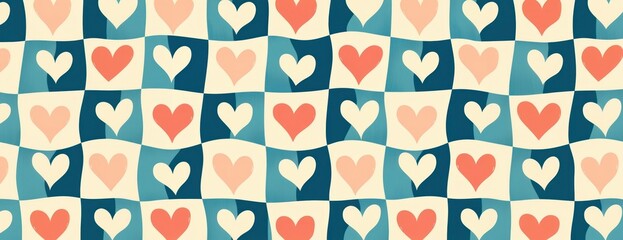 Pattern seamless vibrant hearts.