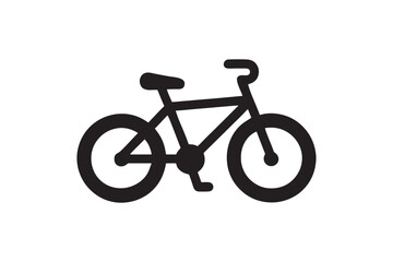 Fototapeta premium Bicycle icon silhouette vector design. Icon a 2 bicycle on a white background. Illustration in format.