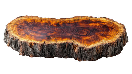 slice tree trunk isolated on white background