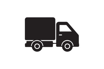 Mini Delivery truck vector illustration. Delivery truck icon silhouette Cargo vehicle on a white background
