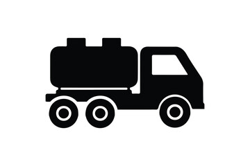 Oil tanker Truck icon. Oil Truck symbol silhouette vector illustration. oil tanker vehicle isolated icon design on a white background.