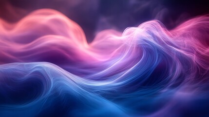 Obraz premium Dreamy Abstract Waves in Pink and Blue