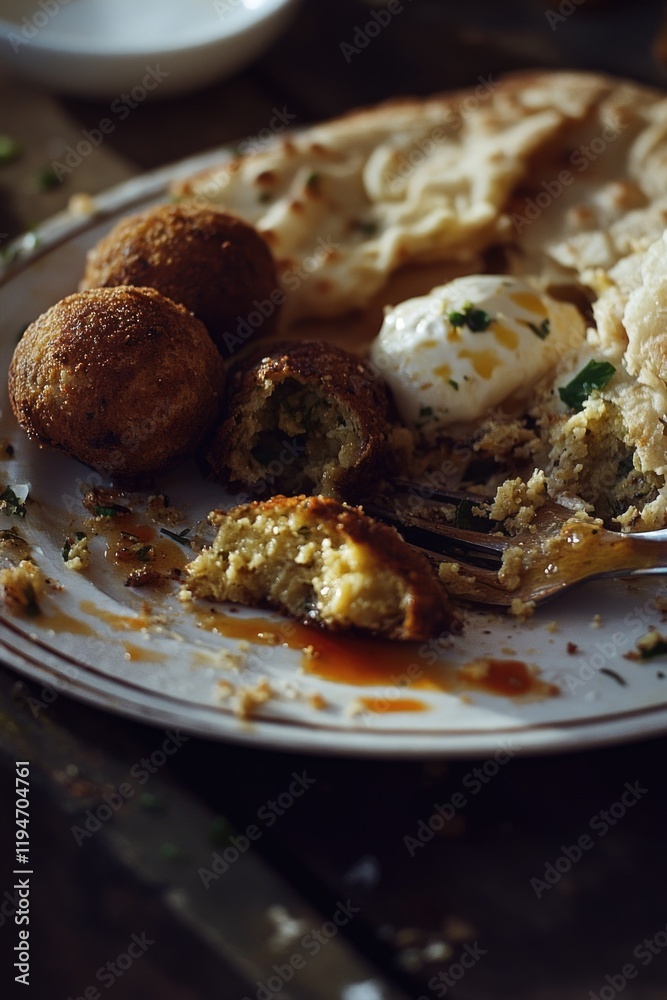 Poster a plate of food with a fork placed next to it, ready for eating