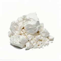 White Powdery Substance Piled on White Background Ideal for Conceptual Imagery in Cooking, Baking, and Material Science Applications