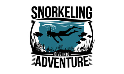 Snorkeling minimal vector clipart 