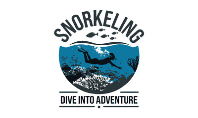 Snorkeling minimal vector clipart 