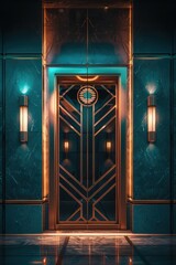 Art Deco Elevator Door Mockups for Luxury Design and Branding
