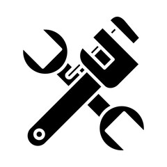 Plumber – Wrench and Pipe Representing Plumbing Installation and Repair
