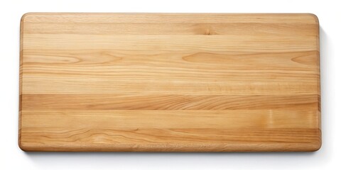 Obraz premium A Smooth Light Brown Wooden Cutting Board with Rounded Edges