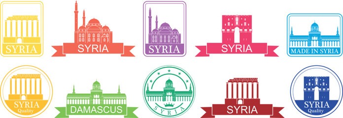 Syria set. Isolated Syria on white background