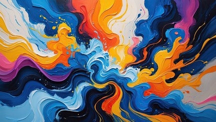 Captivating colorful abstract watercolor art piece