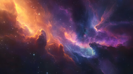 Fototapeta premium Abstract Space Wallpaper: The Beauty of a Black Hole Surrounded by Nebulae