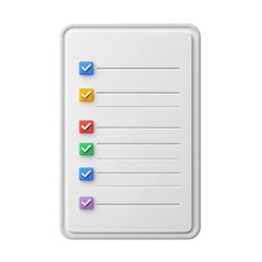 Colorful Checklist with Checkboxes and Lines Isolated on transparent background